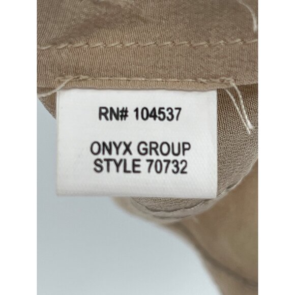 Burning Torch Beaded Silk Tunic Dress‎ Beige/Black Onyx V-Neck  Womens Size P - Picture 5 of 10